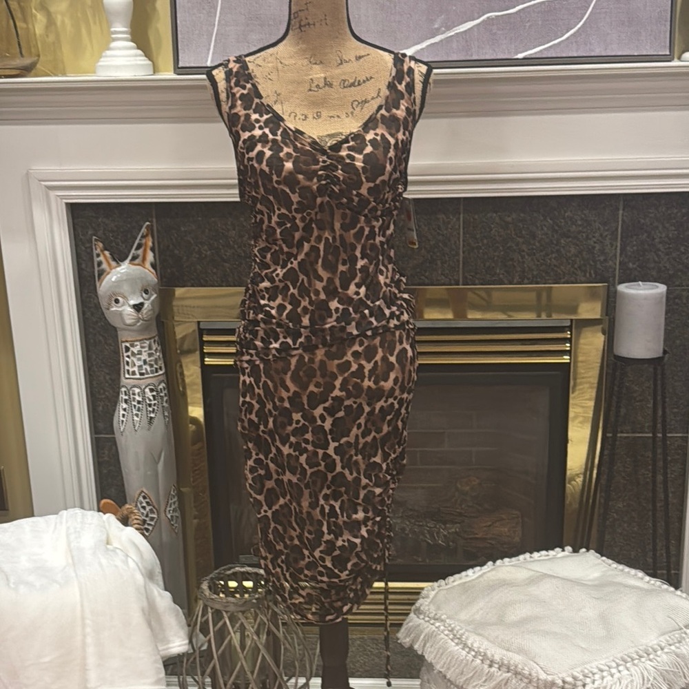 Bar III Leopard Print Swim Coverup